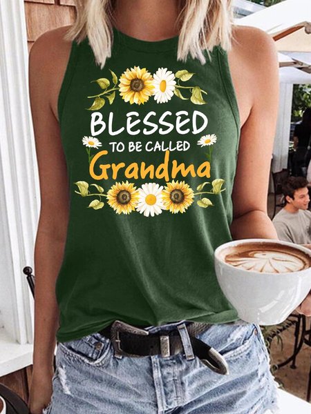 

Blessed To Be Called Grandma Women's Sleeveless Shirt, Dark green, Tank Tops