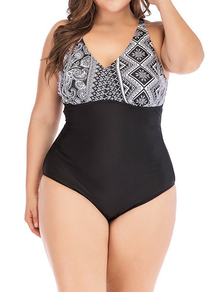 

holiday v neck One piece, Black, swimwear>>One-Pieces
