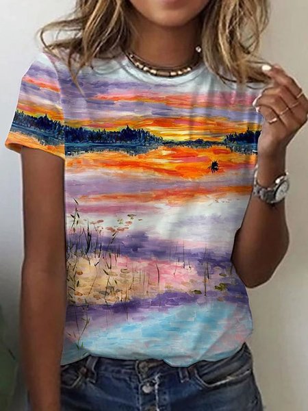 

Casuale Misto Cotone Top, Multicolore, Blouses & Shirts