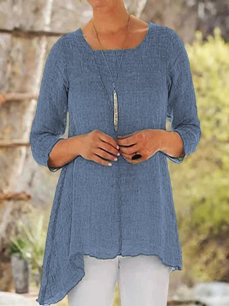 

Resort 3/4 Sleeve Shirts & Tops, Blue, Tops