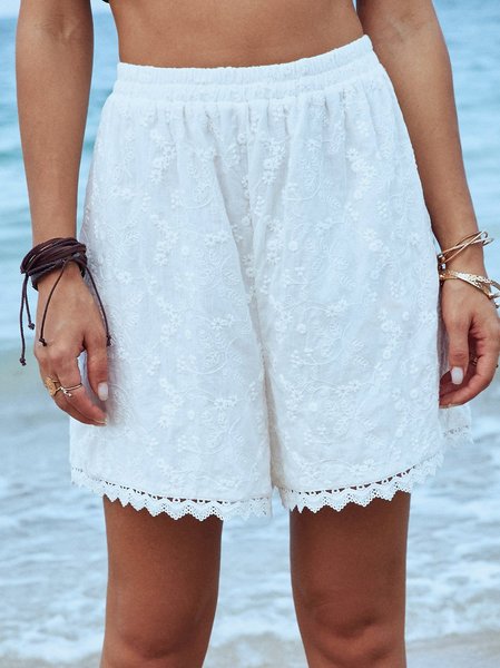 Jacquard Shift Pants, White, Shorts