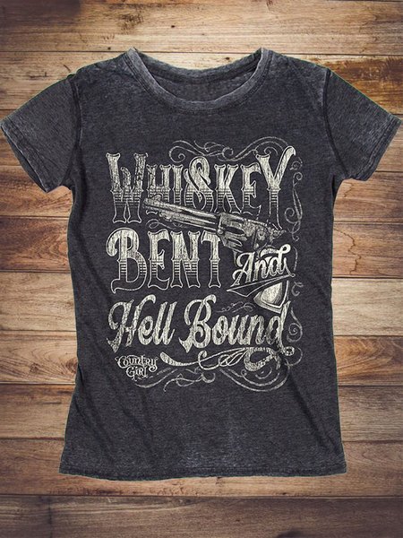 

Punk Crew Neck Cotton Short Sleeve T-shirt, Deep gray, Auto-clearance