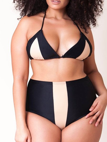 

Holiday V neck Summer Black One piece, Black-pink, swimwear>>Bikini Sets
