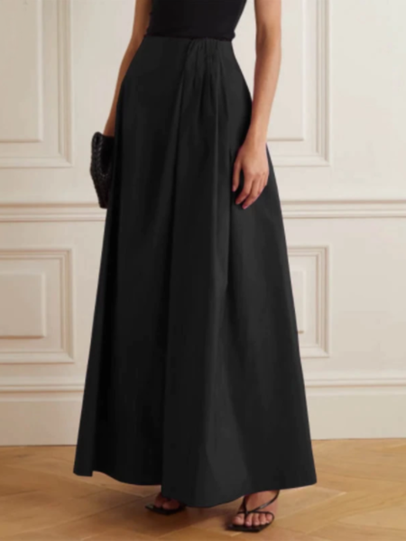 

Daily Work Holiday A-line Maxi Skirt, Black, Maxi Skirts