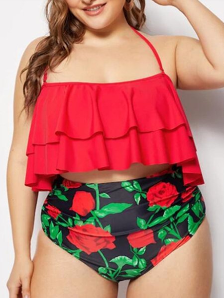 

Lycra Off Shoulder Holiday Floral One piece, As picture, swimwear>>Tankinis
