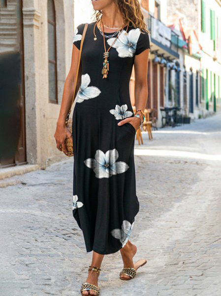 

Vacanza Jersey Abito, Bianco-nero, Summer dresses