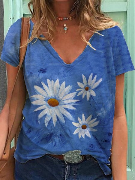 Floral Short Sleeve Casual T shirt