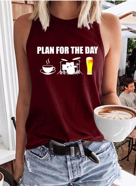 

Plan For The Day Tank Top, Wine red, Tank Tops