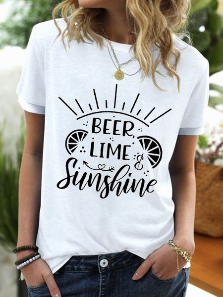 

Beer Lime Sunshine Women Tee, White, T-shirts