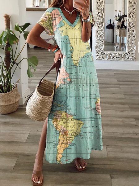 

Vacanza A-line Abito, Verde, Maxi Dresses