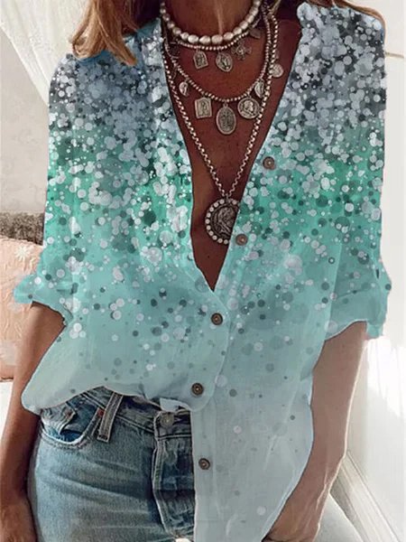 

Boho Abstract Blouse, Green, Blouses & Shirts