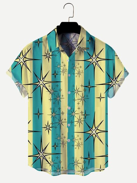 

Regular Fit Short Sleeve Casual Shirt for Men, Stripe, Blouses&Shirts