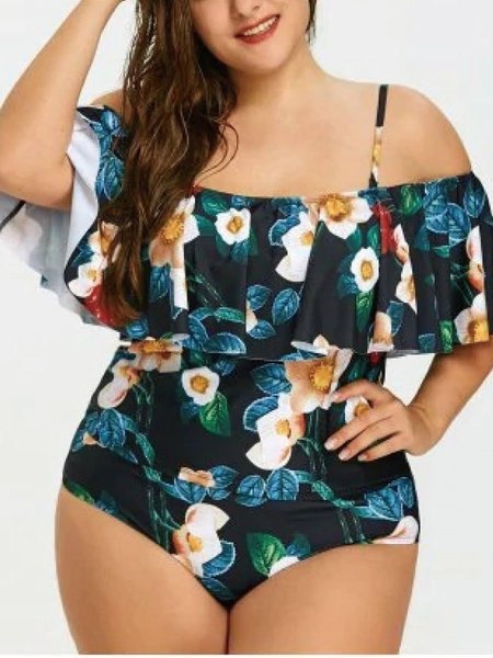 

Plus size summer Holiday One piece, As picture, swimwear>>One-Pieces