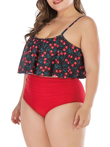 

Plus Size One piece Women's Swimsuit Two Piece Set Hot Spring Swimsuit, As picture, swimwear>>Tankinis