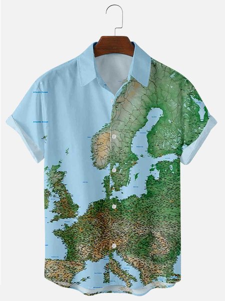 

Regular Fit Short Sleeve Casual Shirt for Men, Green, Shirts