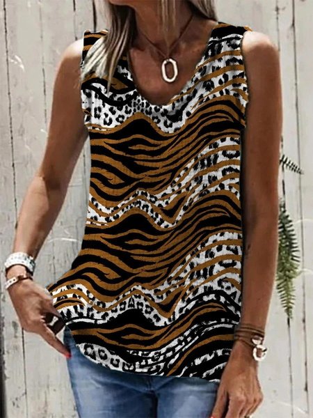 

Casuale senza maniche Leopardo Top, Blouses & Shirts