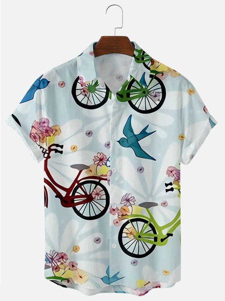 

Oversized Fit Short Sleeve Casual Shirt for Men, Green, Shirts