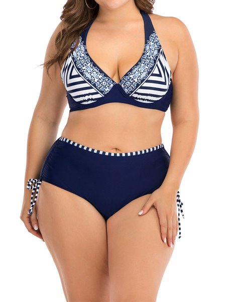 

beach bikini holiday geometric Swimsuit Top, Purplish blue, swimwear>>Tankinis