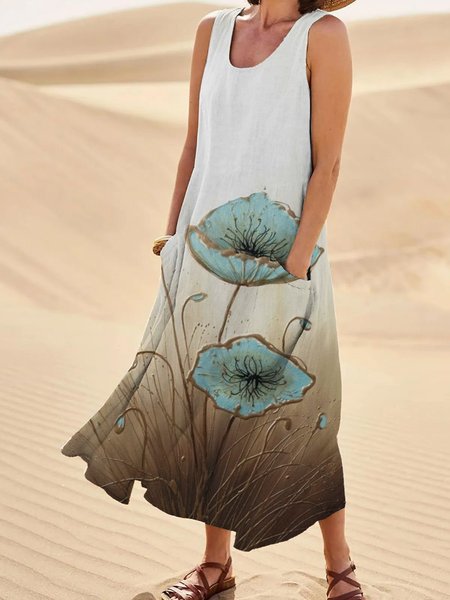 

Nuovo Donna Chic taglia grande Vintage Bohemian Floreale Casuale Bretelline sottili Dritto Abito, Cachi, Maxi Dresses