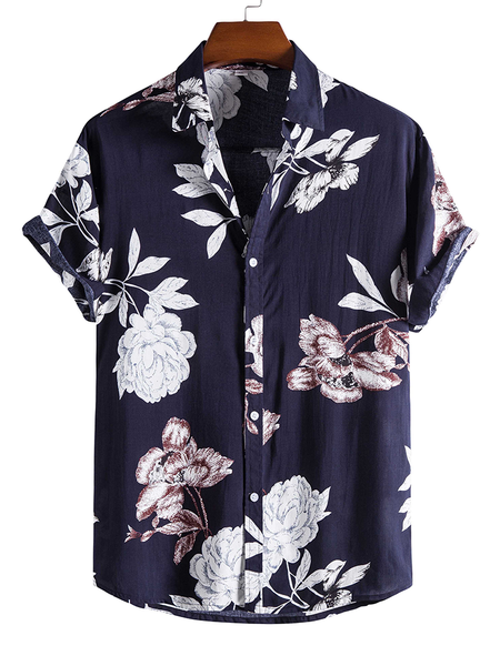 

Cotton-Blend Shirt Collar Shirts & Tops, Deep blue, Shirts