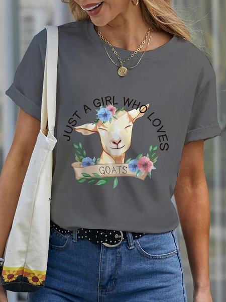 

Just a Girl who loves Goats Women's T-Shirt, Gray, T-shirts