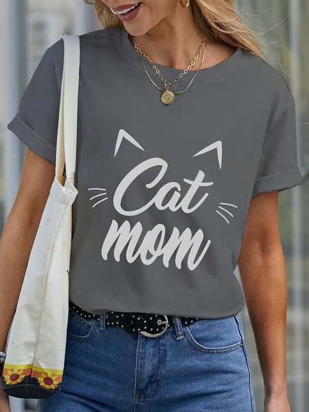 

Cat Mom Women's T-Shirt, Gray, T-shirts