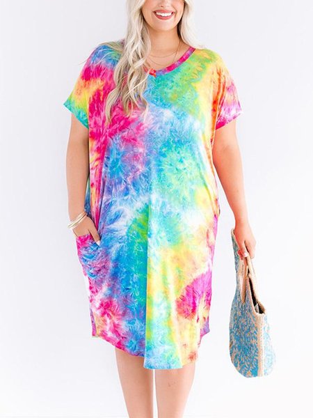 

Shift Crew Neck Knitted Holiday Knitting Dress, Multicolor, Casual Dresses