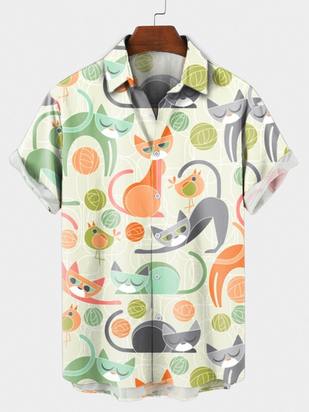 

Animal Shirt Collar Shirts & Tops, Green, Shirts