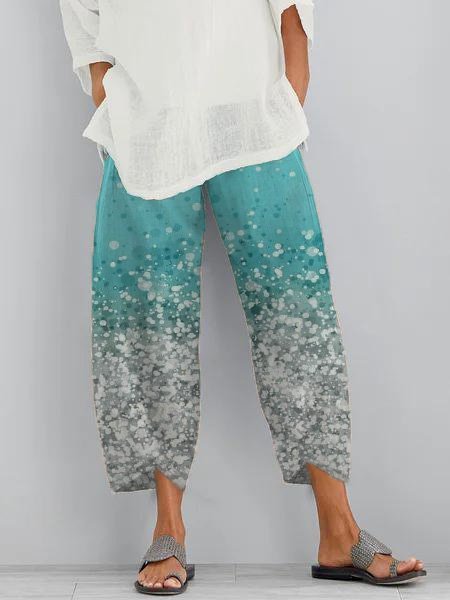 

Holiday seaside gradient color holiday slacks, Blue, Pants
