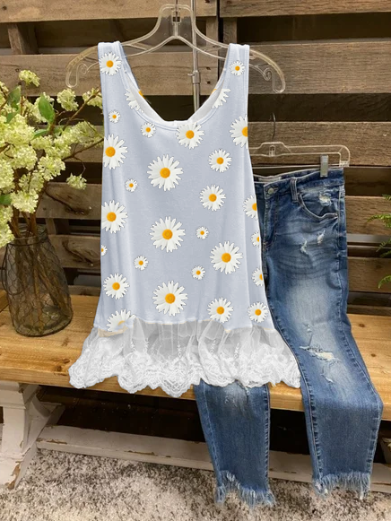 

Cold Shoulder Vintage Crew Neck Tops, White, Tank Tops & Camis