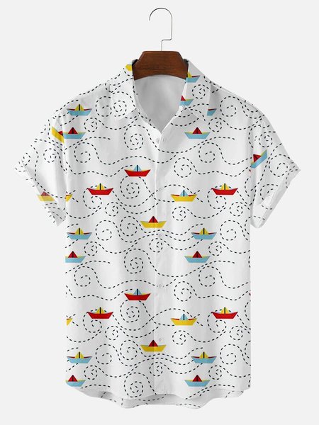 

Cotton-Blend Shirts & Tops, As picture, Men's shirts