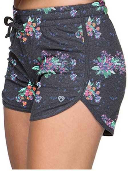 

Leisure vacation print shorts, Dark gray, Shorts