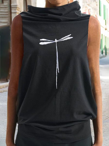 

dolcevita Casuale Dritto senza maniche Top, Nero, Blouses & Shirts