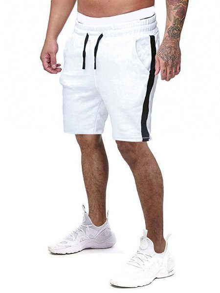 

Color-Block Casual Pants, White, Bottom