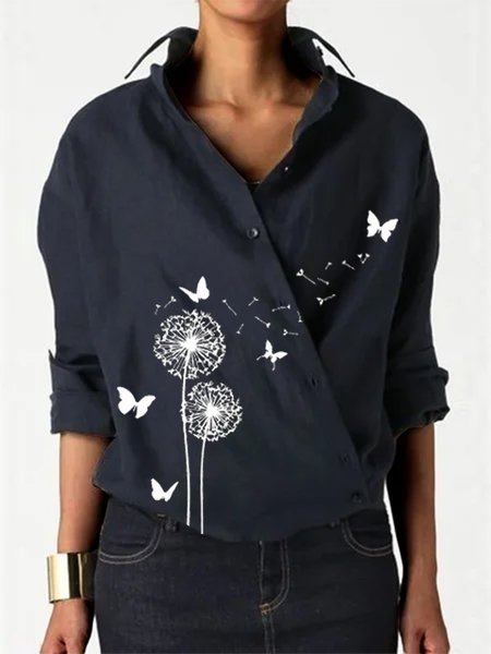 

Casuale Collo a scialle Farfalla Top, Blu intenso, Blouses & Shirts
