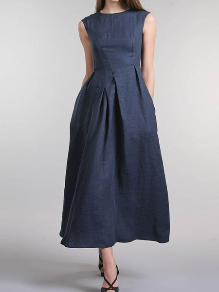

Holiday A-line Asymmetric Daily Midi Dress, Royal blue, Maxi Dresses