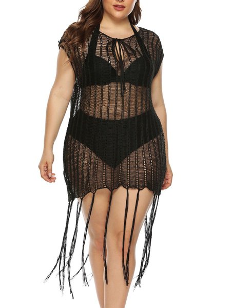 

Crew Neck One piece, Black, swimwear>>Cover Ups