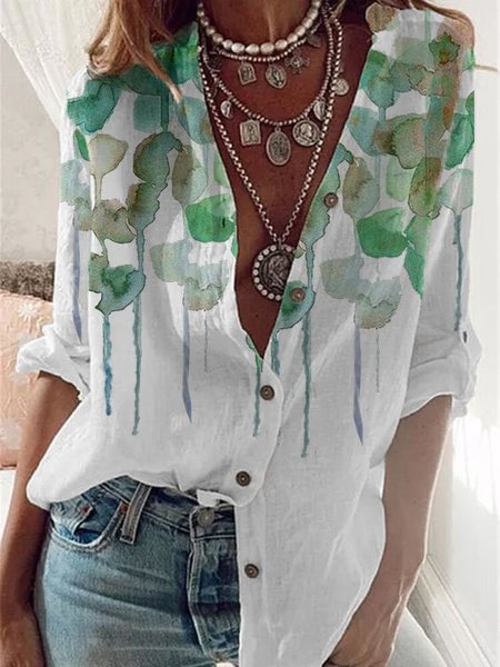 

Casual Floral Shirts & Tops, White, Blouses & Shirts