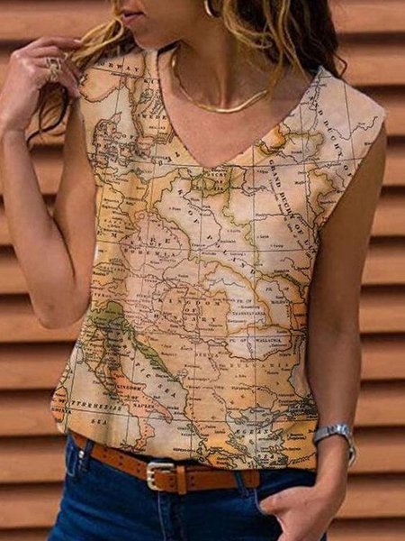 

Casuale senza maniche Top, Come immagine, Blouses & Shirts