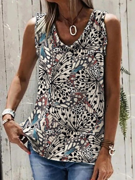 

Casuale Dritto Girocollo senza maniche Top, Come immagine, Blouses & Shirts