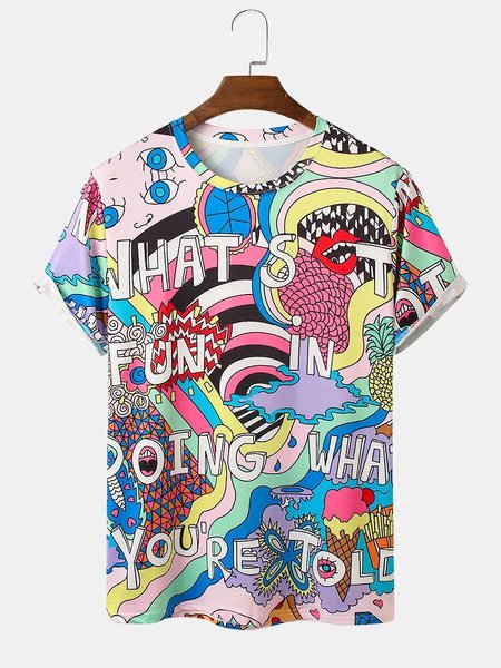 

Regular Fit Short Sleeve Casual t-Shirt for Men, Multicolor, Shirts