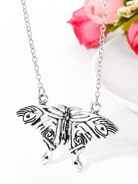 

Casual Butterfly Necklaces, Silver, Accessories