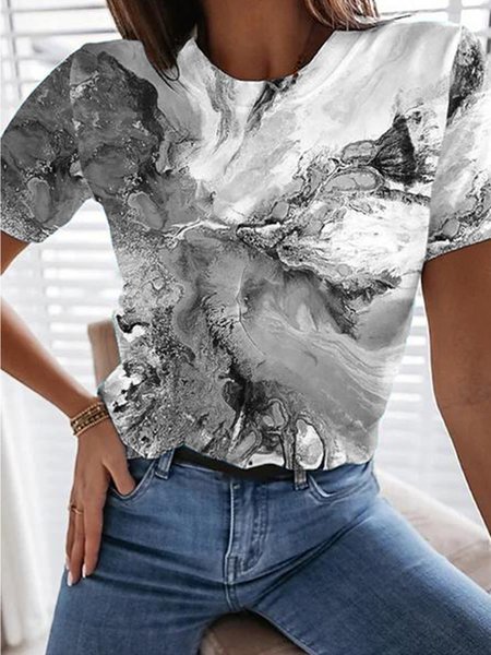 

Camicie & Top Casuale Girocollo Misto Cotone, Grigio, Tops
