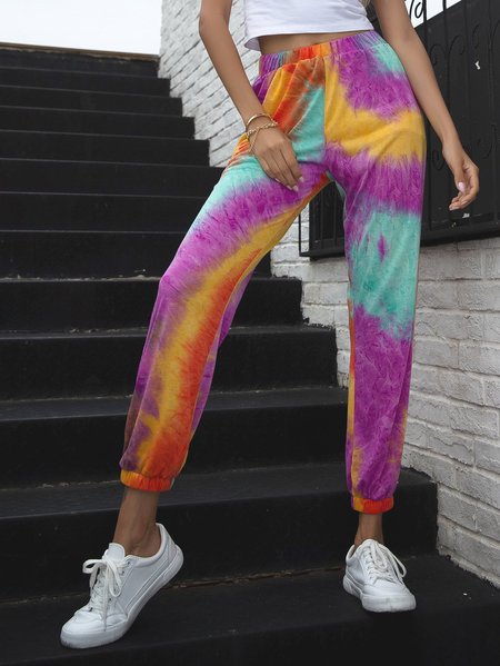 

Tie-dye women's casual sweatpants, Purple, Sport Pants