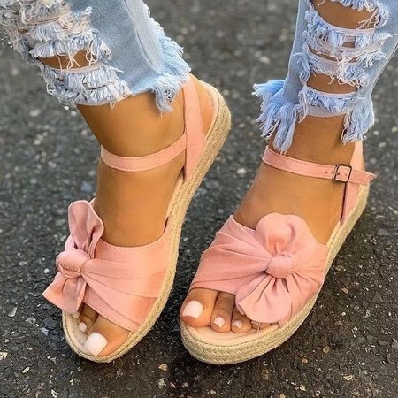 Pelle Scamosciata Finta Estate Sandali, Rosa, Slippers
