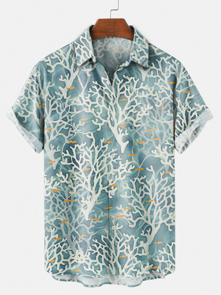 

Geometric Casual Shirts & Tops, Blue, Shirts