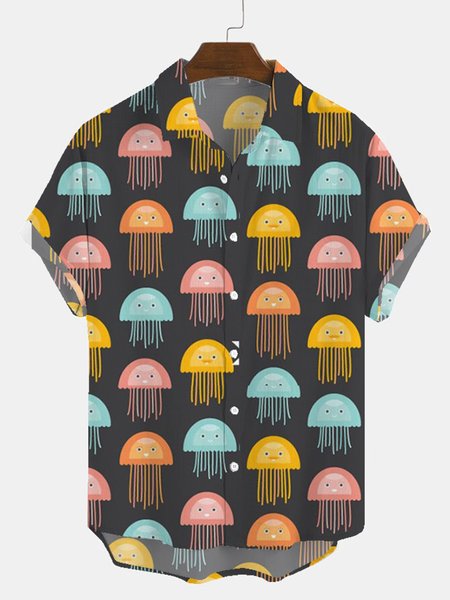 

Shirt Collar Casual Shirts & Tops, As picture, Shirts