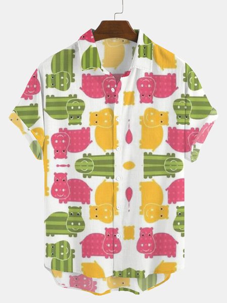 

Cotton-Blend Casual Shirts & Tops, As picture, Shirts