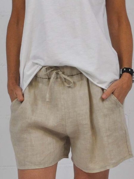

Casual Pockets Shorts, Beige, Shorts