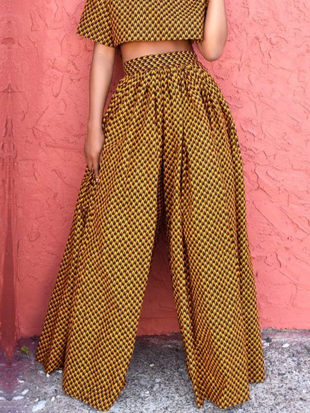 

Work Wide Leg Pants, Yellow brown, Wide Leg Pants